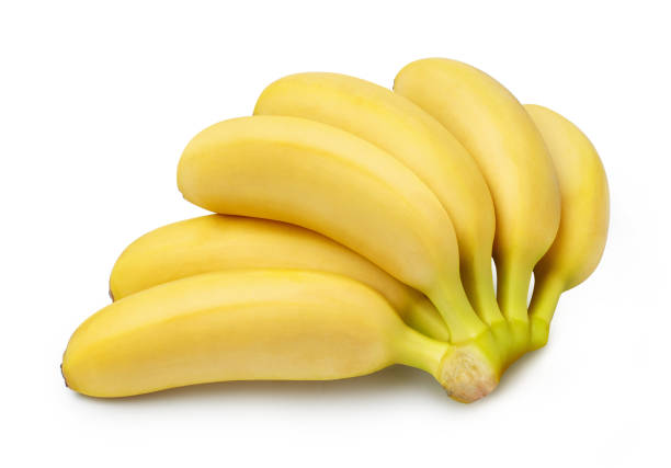 바나나 온 화이트 - banana bunch yellow healthy lifestyle 뉴스 사진 이미지