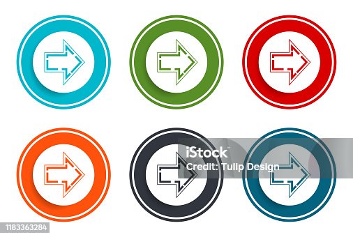 istock Next icon flat vector illustration design round buttons collection 6 concept colorful frame simple circle set 1183363284