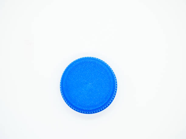 Blue plastic stopper isolated Blue plastic stopper on white background cork stopper stock pictures, royalty-free photos & images