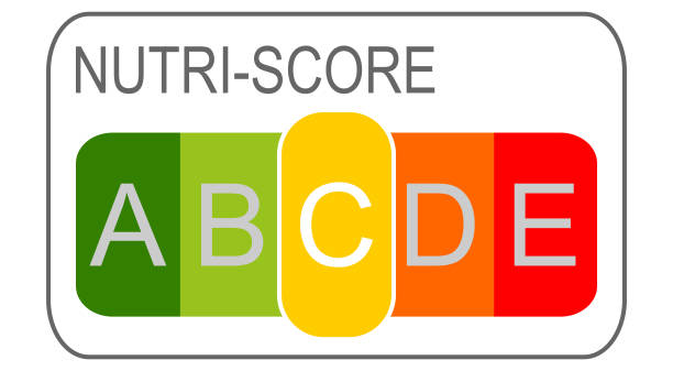 Nutri-Score Label C, 5-colour Nutrition Label – illustration stock photo
