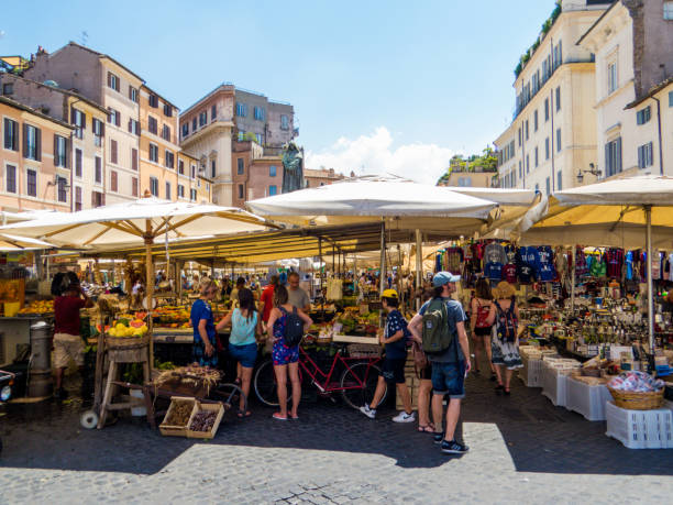 Campo de' Fiori Market, Rome, Italy stock photo