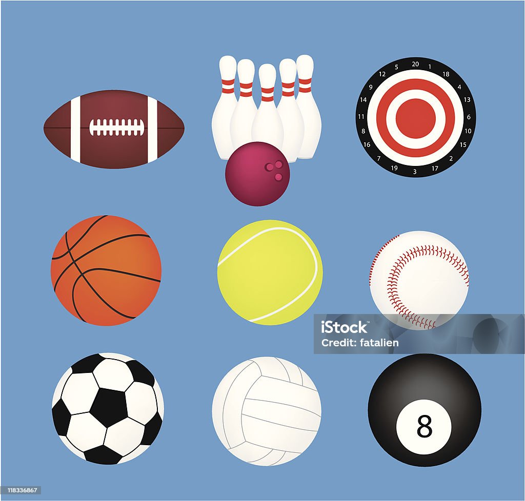 Ensemble d'icônes de Sport - clipart vectoriel de Ballon de basket libre de droits