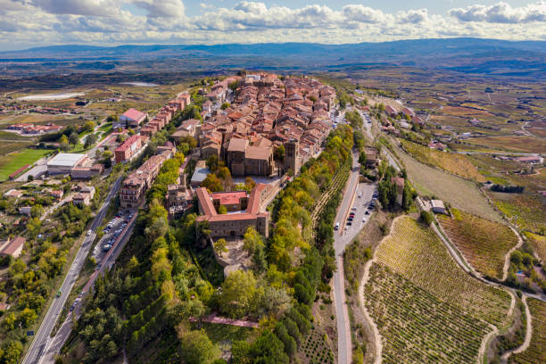 La Guardia town in Rioja Valley stock photo