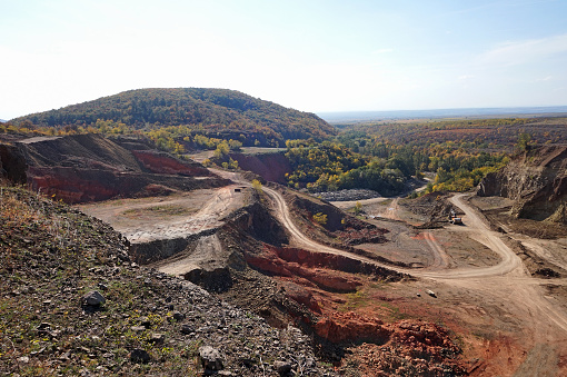 Bauxite mine in the dell of mountain matra, hungary