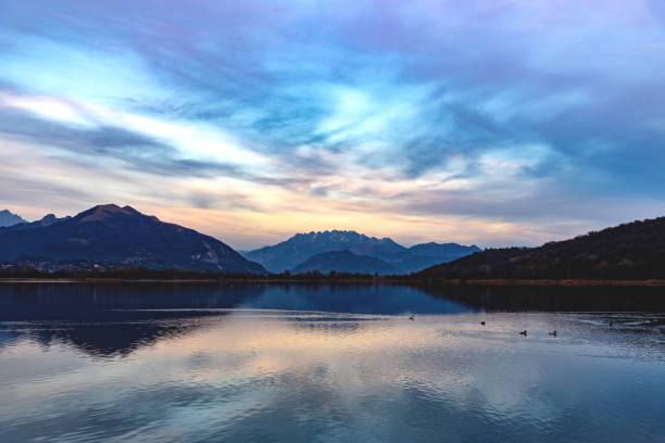 istock Sunset on the lake 1183375386