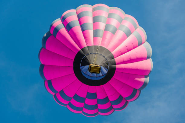 Hot air balloon seen trough autumn leafs