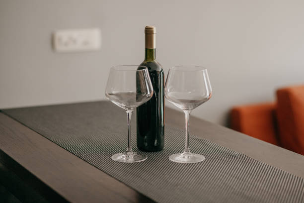 istock Bottle of wine and wine glasses 1183377043