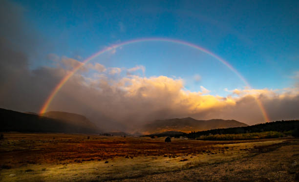 istock A Beautiful Full Rainbow in a Mountain Meadow 1183379338