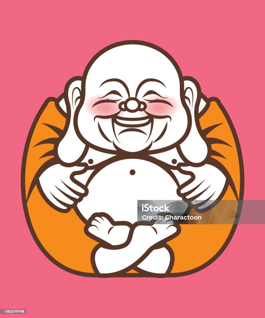 Cute Chubby Long Ears Happy Laughing Buddha Character Cartoon Vector Cartoon  Illustration Religion Vector Stock Illustration - Download Image Now -  iStock