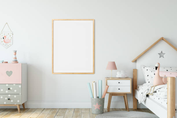 istock Frame & Poster mock up in living room. Scandinavian interior. 3d rendering, 3d illustration 1183382046
