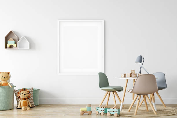 istock Frame & Poster mock up in living room. Scandinavian interior. 3d rendering, 3d illustration 1183382065