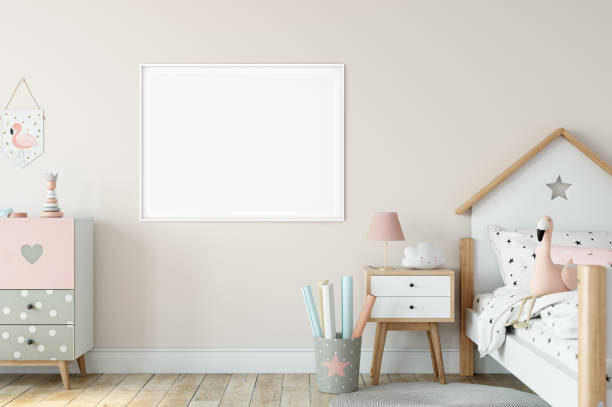 istock Frame & Poster mock up in living room. Scandinavian interior. 3d rendering, 3d illustration 1183382676