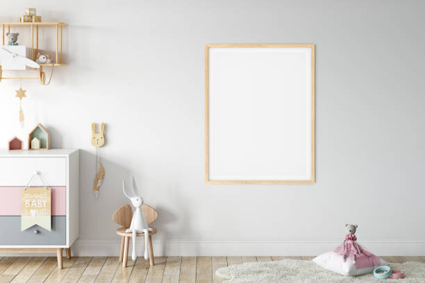 istock Frame & Poster mock up in living room. Scandinavian interior. 3d rendering, 3d illustration 1183382803