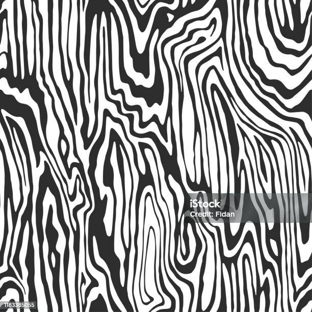 원활한 벡터 흑백 물결 모양의 라인 패턴입니다 세련 된 나무 감촉 직물 직물 디자인