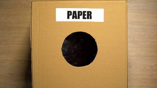istock Cardboard box for paper trash, cellulose waste, reusable materials, recycling 1183387352