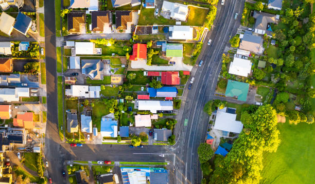 Town photographed from directly above