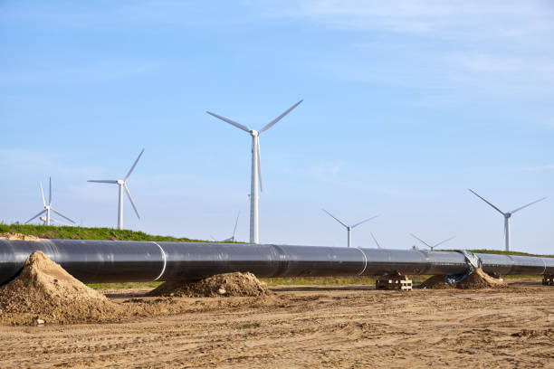 istock Pipeline construction site on a sunny day. 1183394929