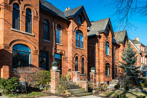 Casas de estilo victoriano en el barrio de South Hill de Toronto Ontario Canadá photo
