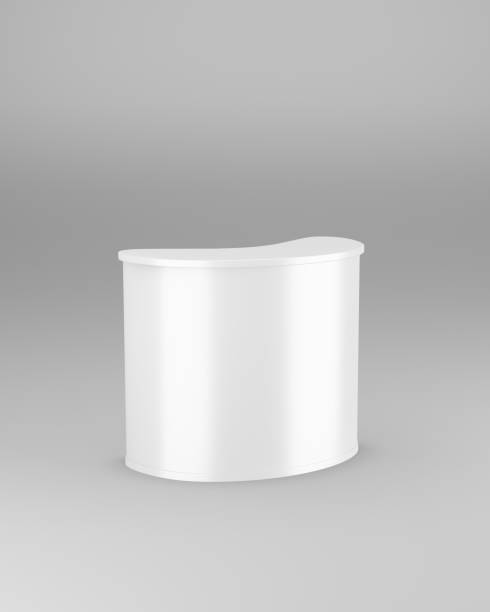 istock Promo stand mockup half view. Isolated gray background. 3d rendering 1183395953