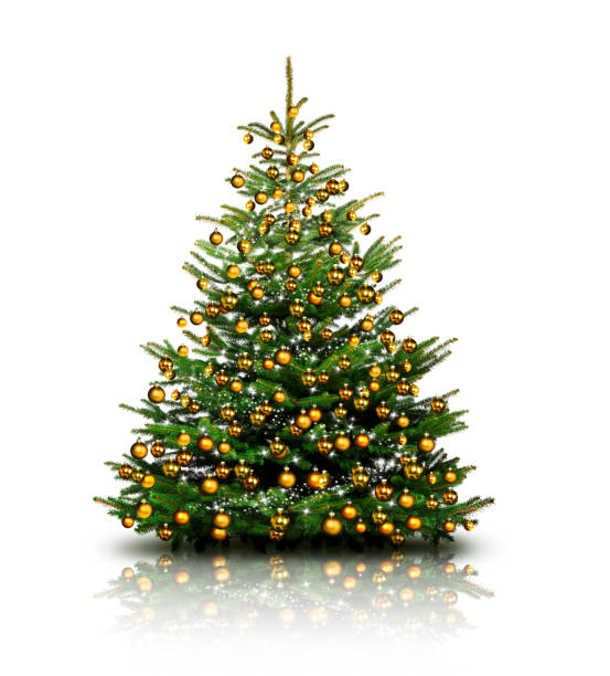 istock Shiny Decorated Christmas Tree with Christmas Baubles 1183400142