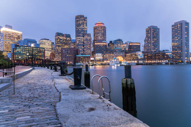 istock Boston skyline and waterfront at dusk 1183400499