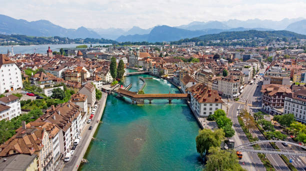 istock Lucerne skyline aerial view, Switzerland 1183401541