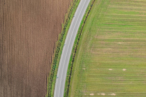 istock Aerial view of agricultural fields 1183401628