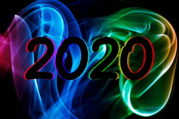 Photo of Happy New Year 2020 Abstract Smoke Background