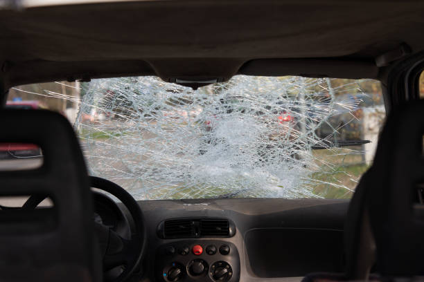 istock car after an accident, after a pedestrian hit 1183404498