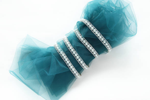 istock background of tulle fabric and pearl 1183404548