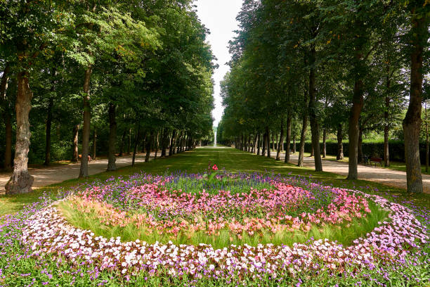 Ansbach, Germany August 29 - 2019: The public Hofgarten Park.