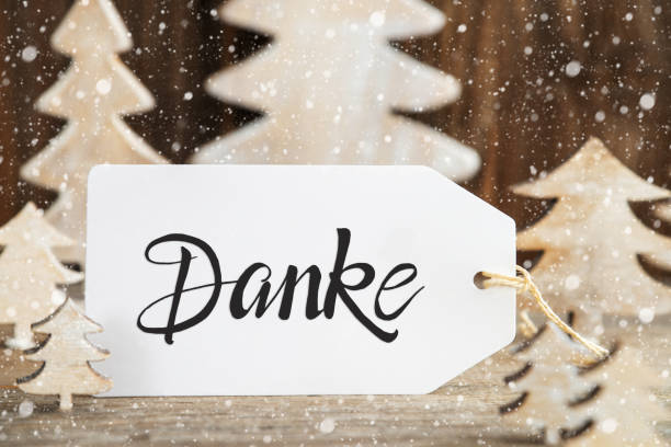 istock Christmas Tree, Label, Danke Means Thank You, Snowflakes 1183418664