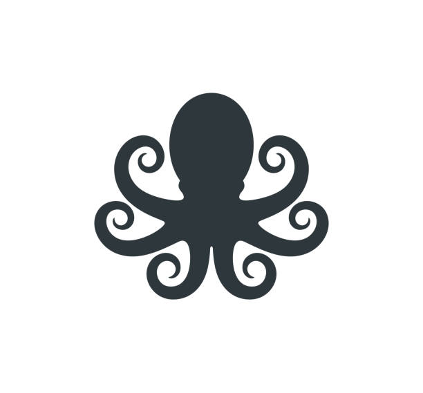 illustrations, cliparts, dessins animés et icônes de logo octopus. poulpe d'isolement sur le fond blanc - octopus