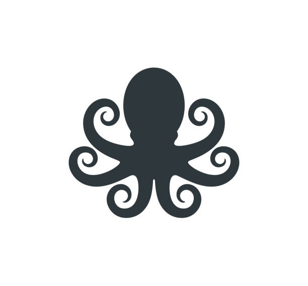 Octopus logo. Isolated octopus on white background EPS 10. Vector illustration octopus stock illustrations
