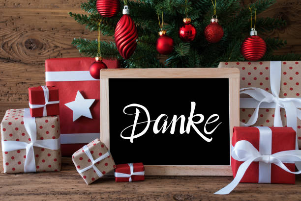 istock Christmas Tree, Gift, Text Danke Means Thank You 1183419551