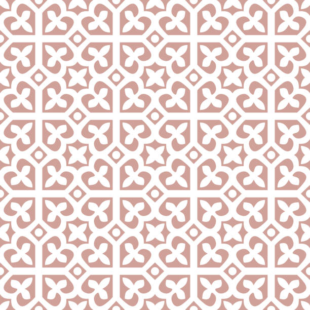 różowy i biały bezszwowy abstrakcyjny kwiatowy wzór - morocco stock illustrations