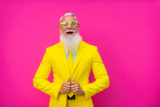Stylish hipster senior man