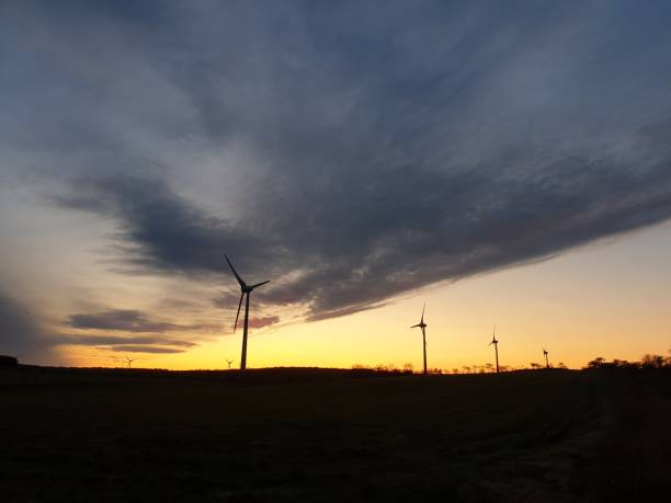 istock Wind turbines at twilight 1183423602