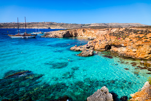Holidays at Blue Lagoon at the Mediterranean Sea, Malta