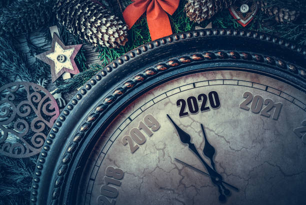 istock On the New Year's clock 2020. 1183424319