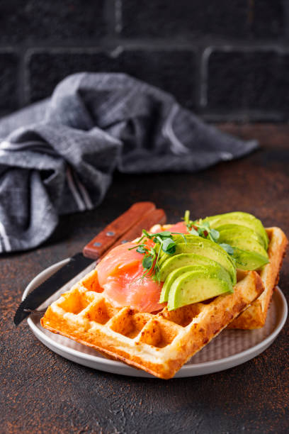 istock Keto cheese waffle with avocado 1183426095