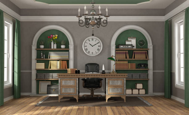 istock Home office in classic style 1183426915
