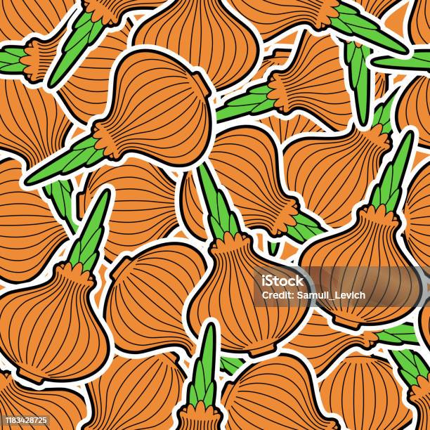 Pattern Onions Vector Onion Pattern Seamless Vegetable Background Food Vector Texture Stock ...