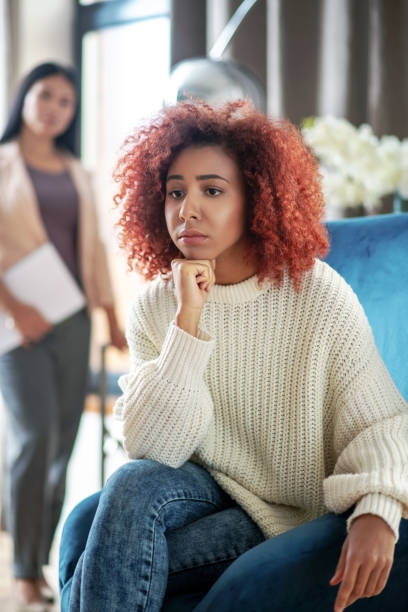 istock Woman feeling terribly sad while waiting for psychoanalyst 1183429831
