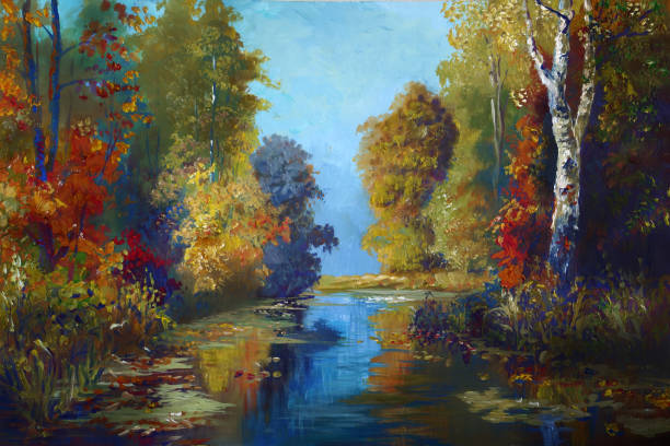 istock magical autumn landscape in oil painting 1183432772