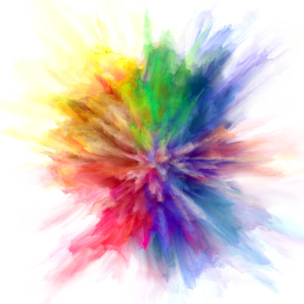ilustrações de stock, clip art, desenhos animados e ícones de colorful rainbow holi paint color powder explosion isolated white background - abir
