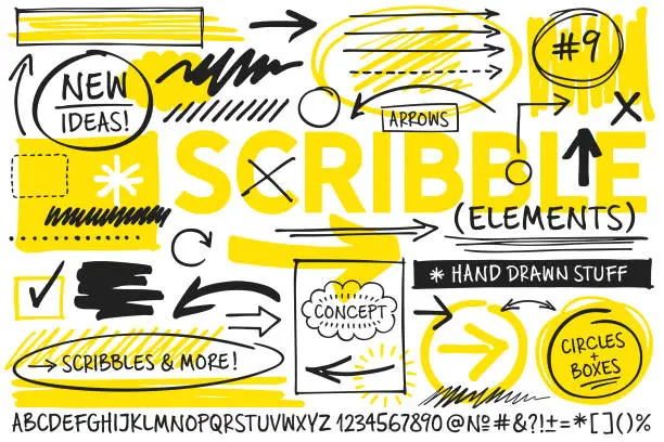 Vector illustration of Scribble Design Elements