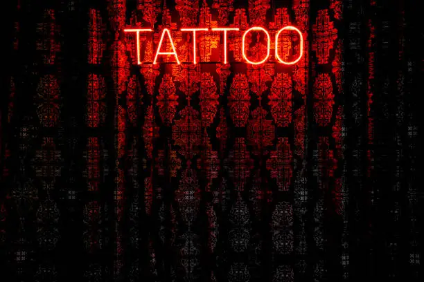 Photo of tattoo black and red one