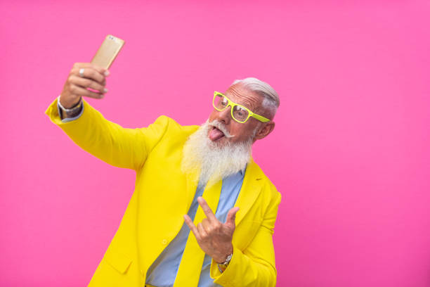 istock Stylish hipster senior man 1183438289