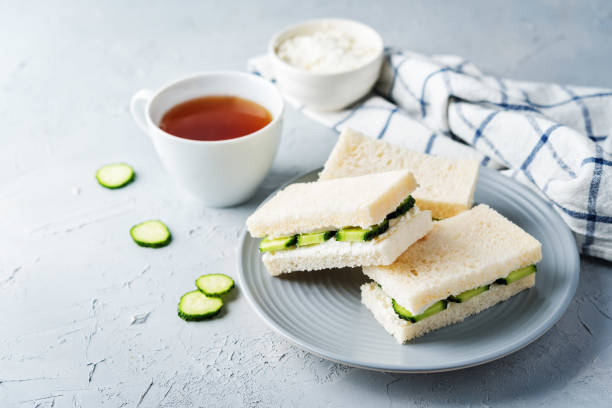 istock Cucumber cream cheese sandwiches on the plate 1183439314